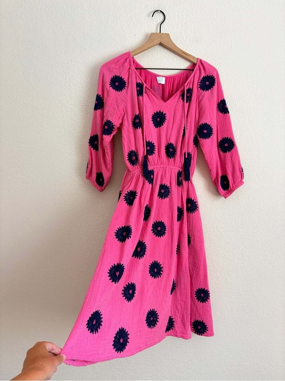 Mer St. Barth Bright Pink Gauzy Embroidered Dress
